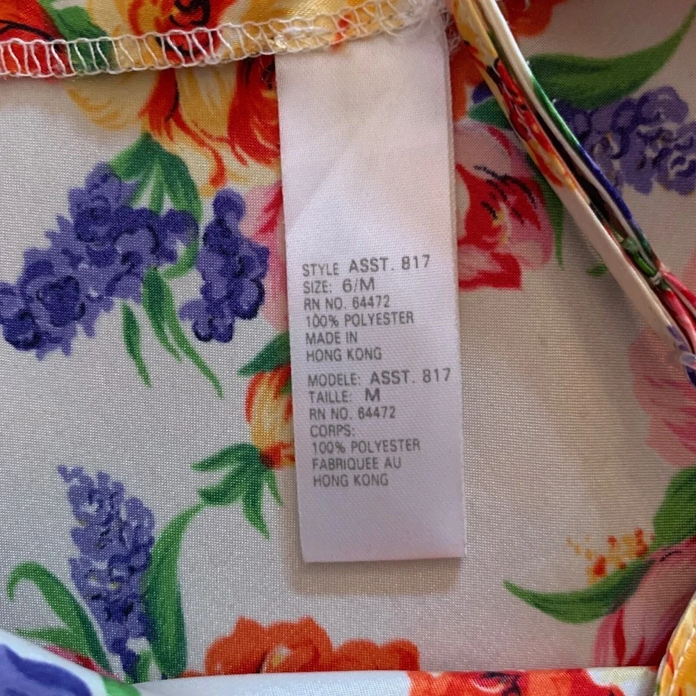 Intimates by LCA Floral Slip Dress V Neck Sleeveless Lingerie Medium